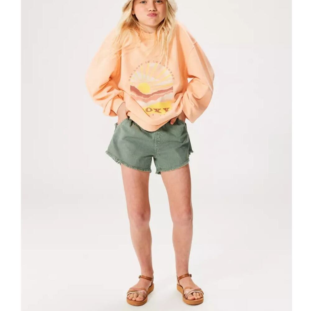 Roxy Girls Peach Parfait Lineup Crewneck Terry Sweatshirt Size XL - Picture 3 of 6